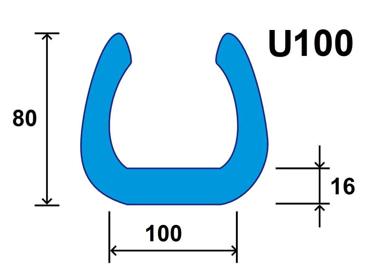 Penový polyetylén Profil U=100 (1ks=2bm) - 001