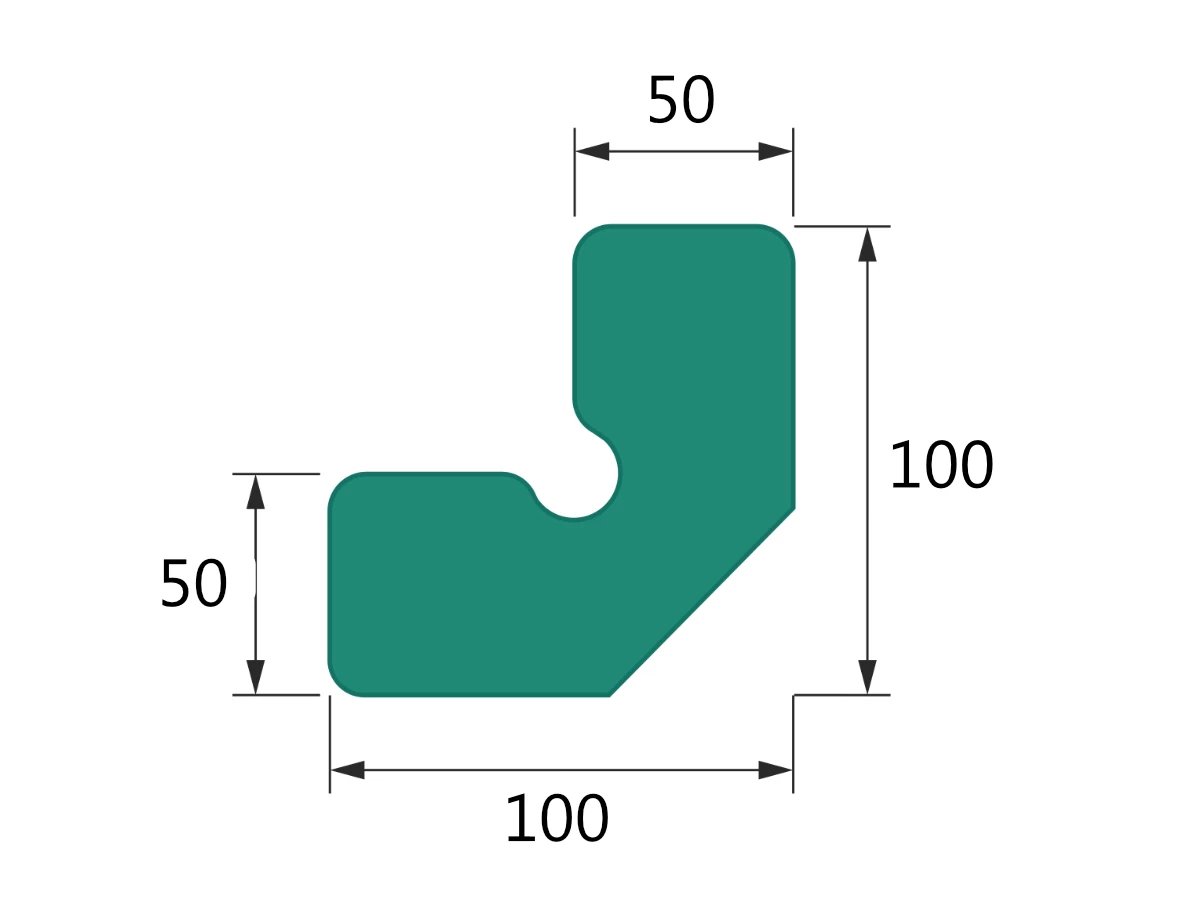 Penový polyetylén Profil W100-100 (A;B = 100; C;D=50) (1ks=2bm) - 001