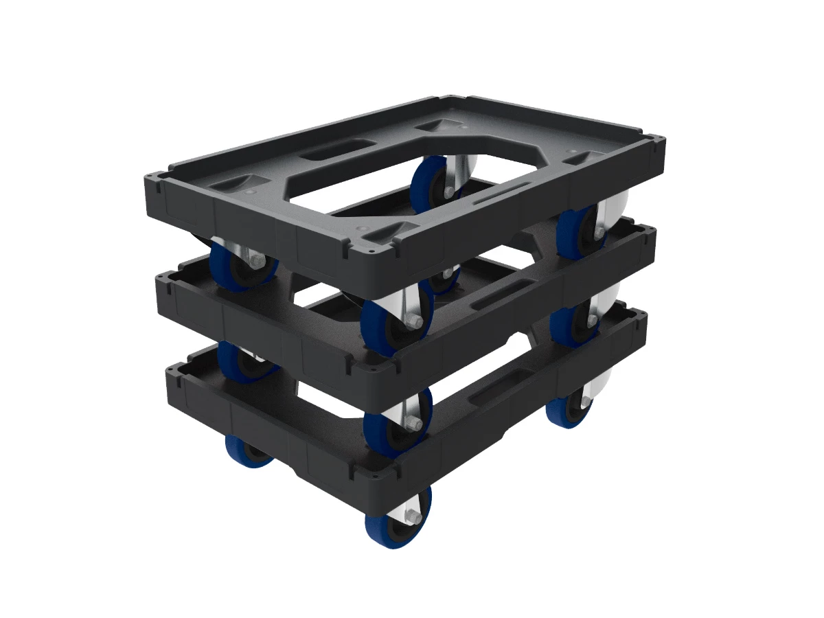 Podvozok pre prepravky s PP kolesami 600x400 nosnosť 300kg - 003