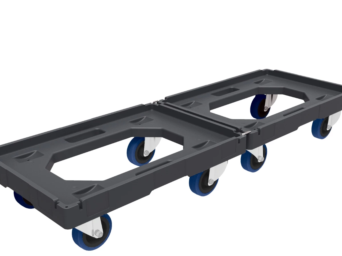 Podvozok pre prepravky s PP kolesami 600x400 nosnosť 300kg - 002