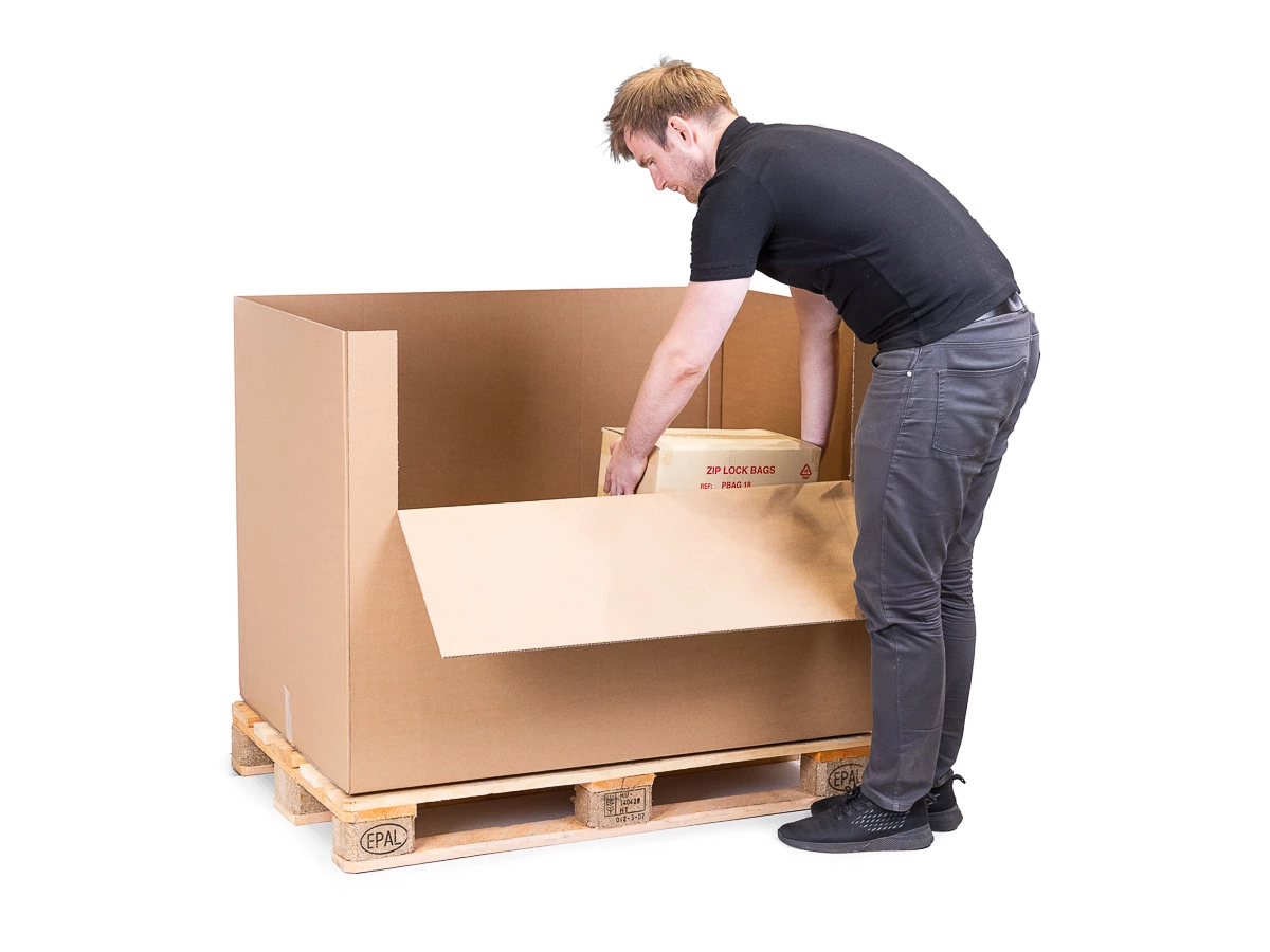 Prepravný EUROBOX  1200x800x800 5VVL s výklopným čelom - 003