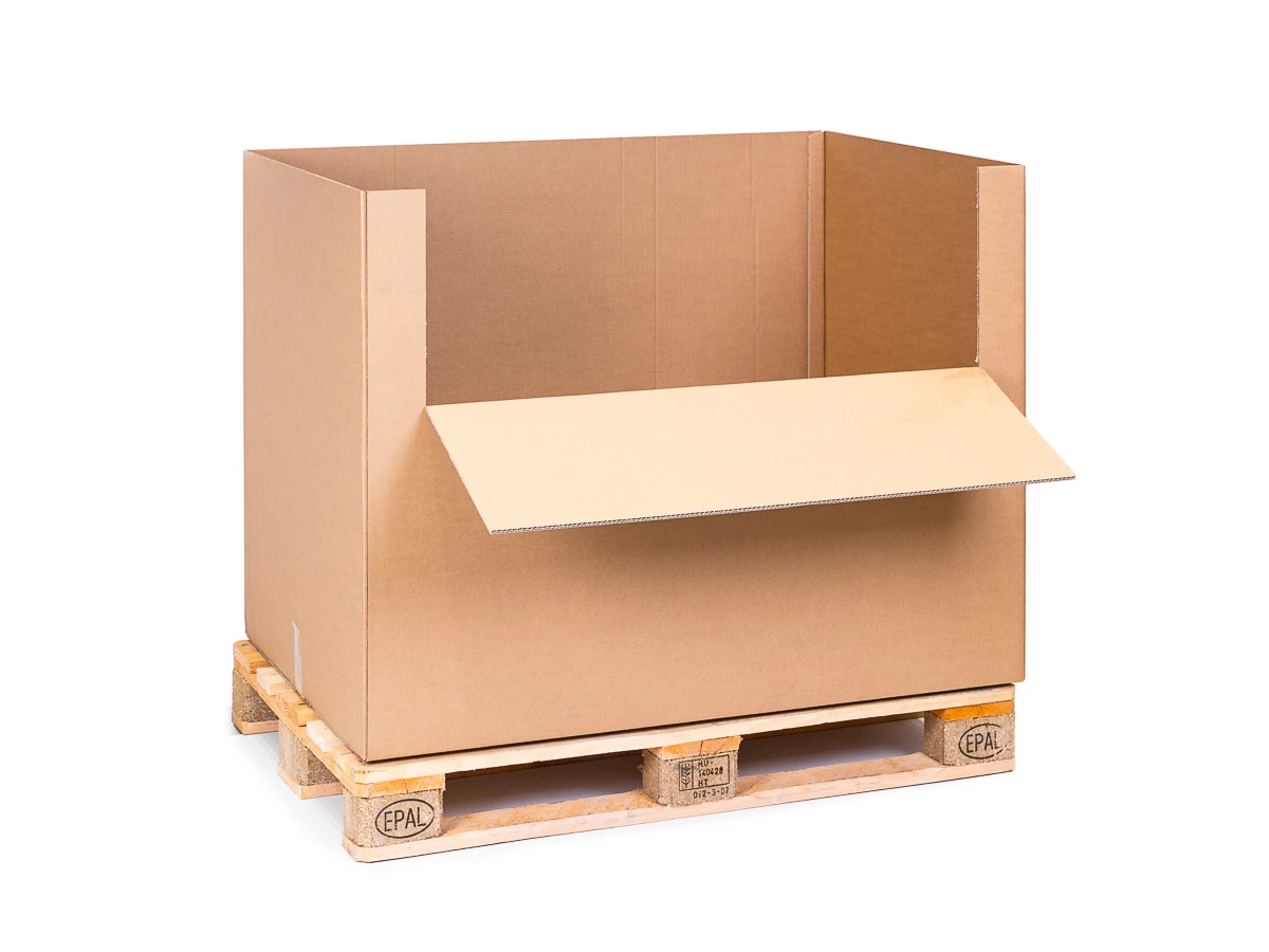 Prepravný EUROBOX  1200x800x900 5VVL s výklopným čelom - 001