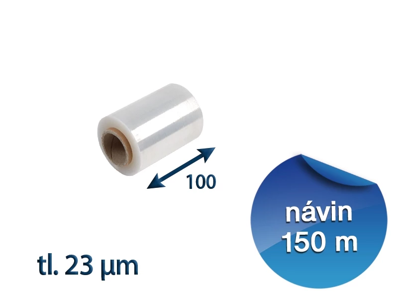 Stretch fólia ručná 100 mm / 23 µm / 150 m prieťažná - 001