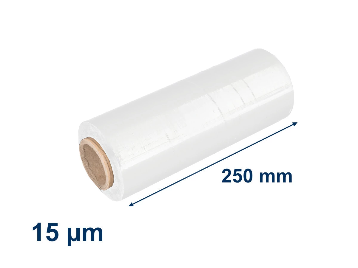 Stretch fólia ručná 250mm / 15µm / 300m, biela - 001