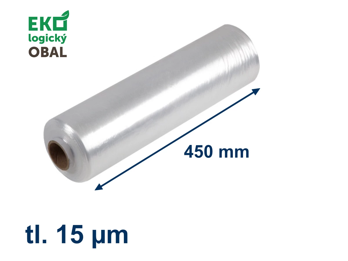 Stretch fólia ručná 450mm / 15µm / 300m - Max Stretch Green - 001