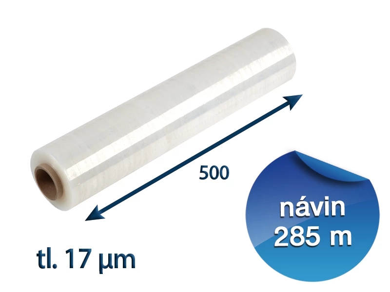 Stretch fólie ruční 500mm / 17µm / 285m průtažná - 001