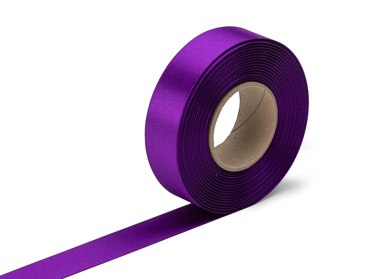 Stuha atlasová fialová, šírka 24 mm - 001