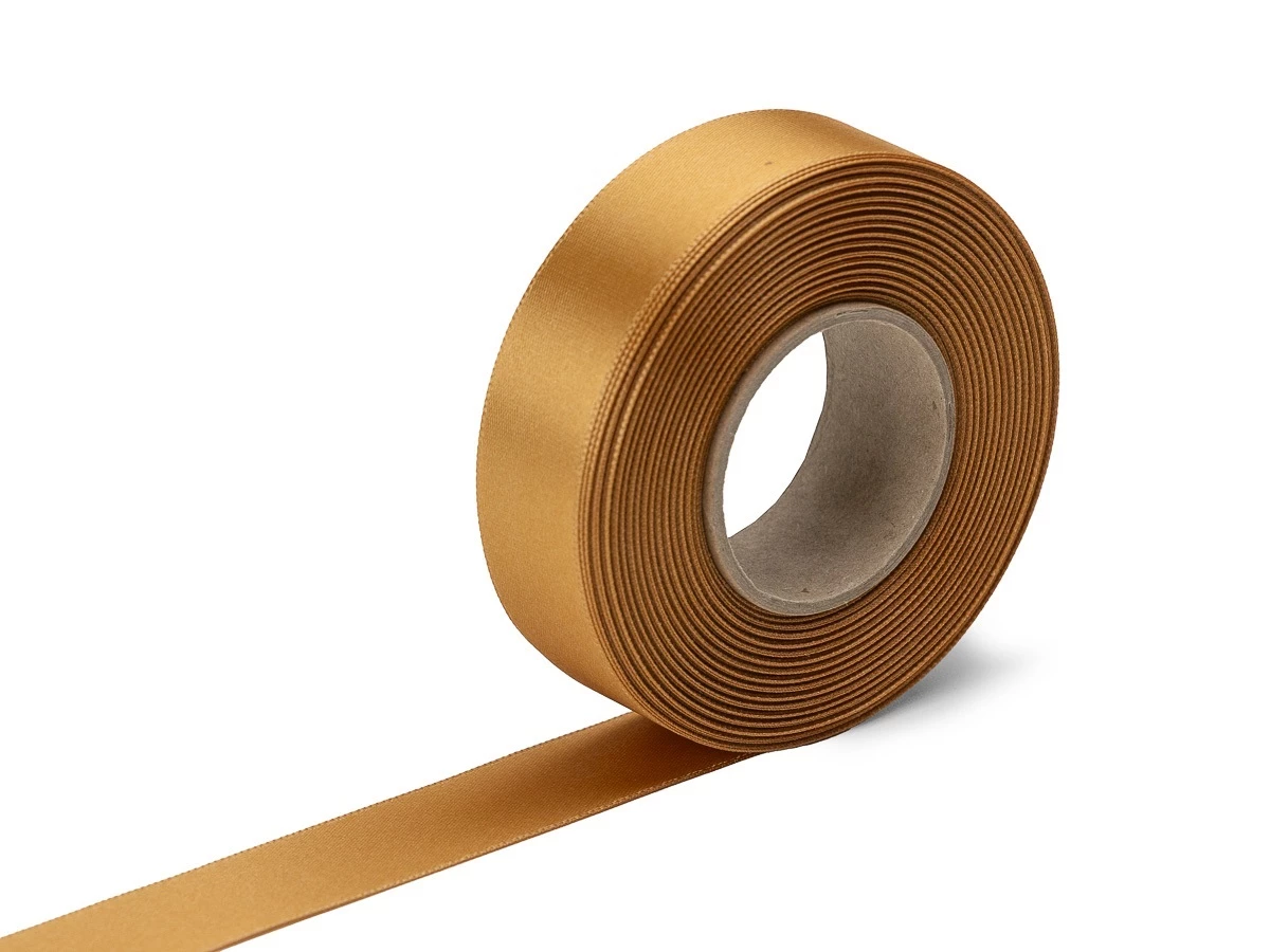 Stuha atlasová zlatá, šírka 24 mm - 001