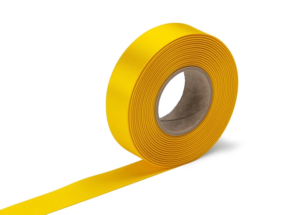 Stuha atlasová žltá, šírka 24 mm - 001