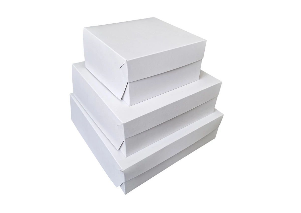 Tortová krabica biela 300x300x100mm - 003