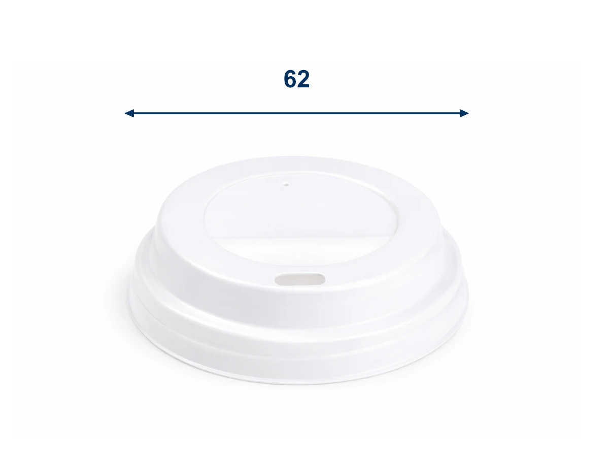 Viečko vypuklé PS biele pre pohárik s priemerom 62mm - 001