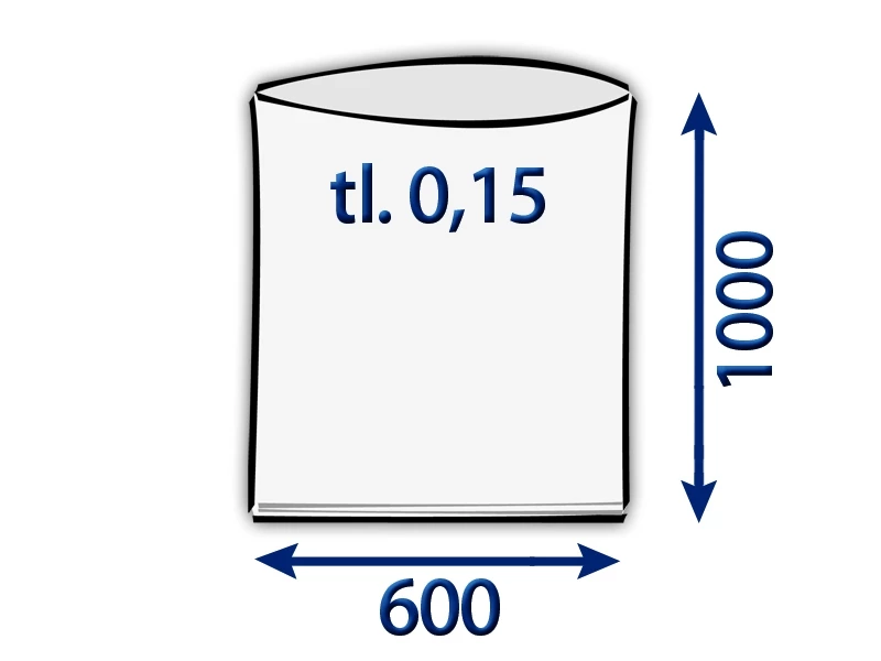 Vrece ploché 600x1000/0,15 polyetylénové - 001