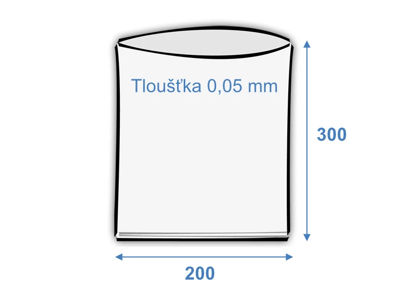 Vrecko ploché 200x300/0,05 polyetylénové - 001
