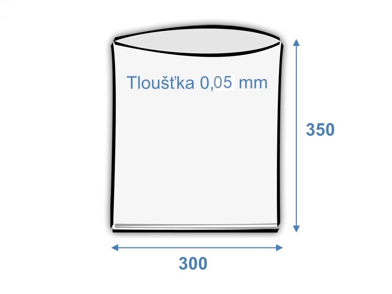 Vrecko ploché 300x350/0,05 polyetylénové (ZVAR DOLE) - 001