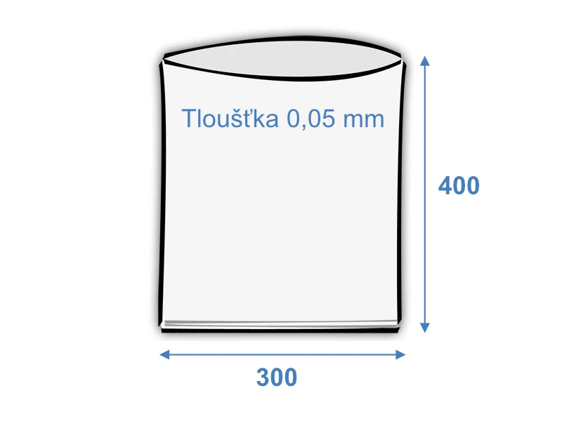 Vrecko ploché 300x400/0,05 polyetylénové - 001