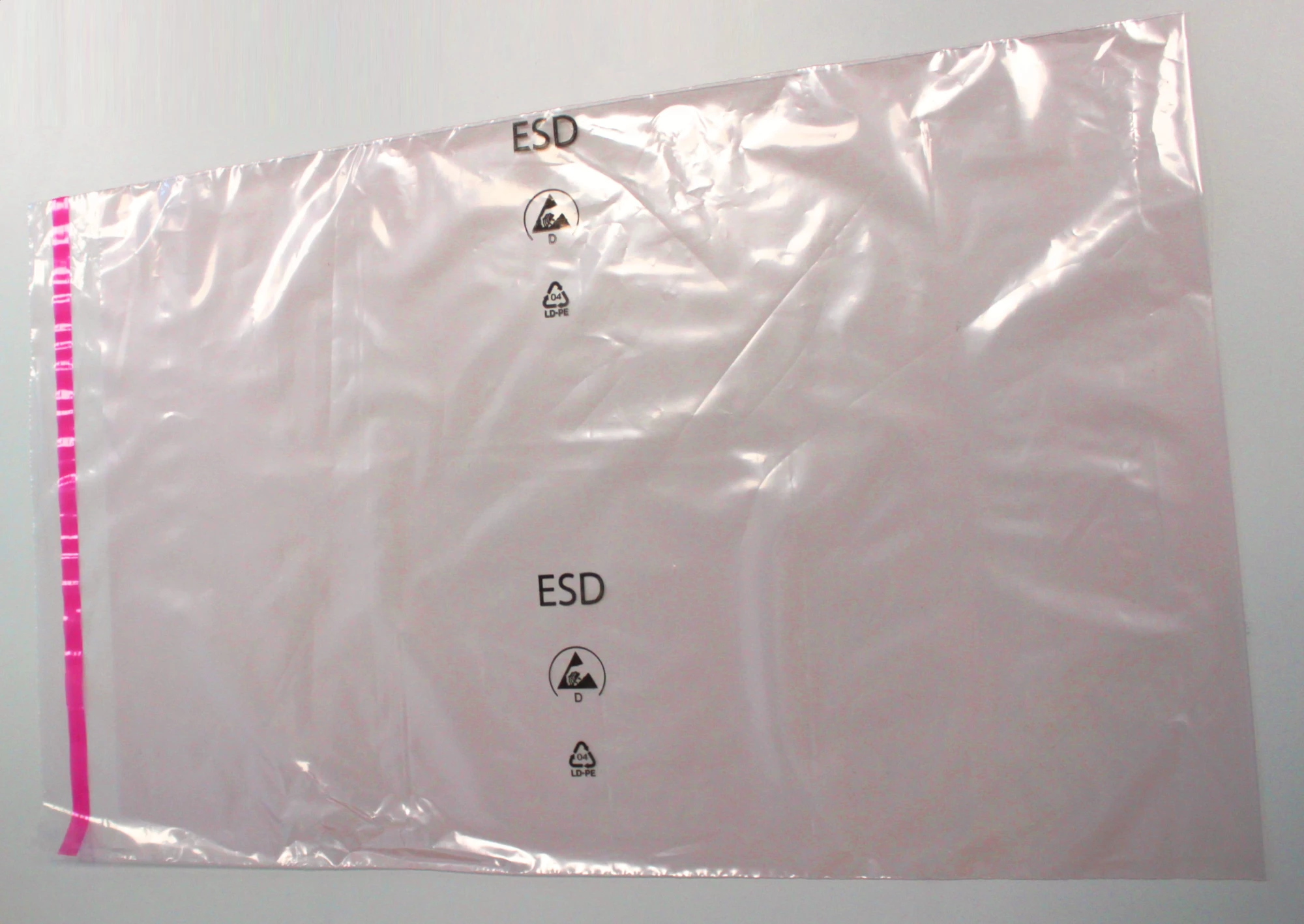 Vrecko ploché 400x600/0,05 PINK Antistatic s chlopňou - 003