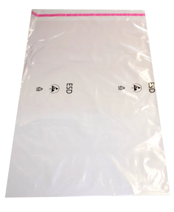 Vrecko ploché 400x600/0,05 PINK Antistatic s chlopňou - 001
