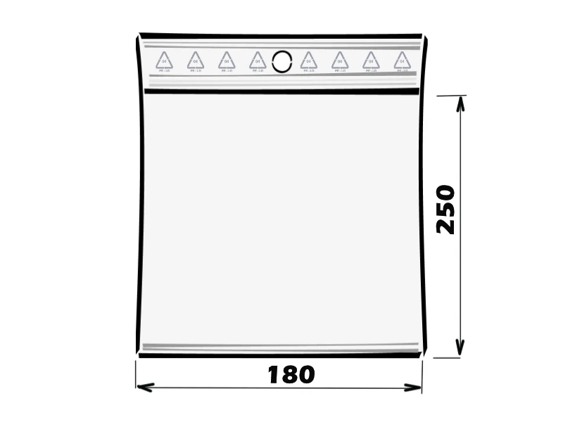 Vrecko rýchlouzatváracie PE 180x250/0,05 s dierkou na zavesenie - 001