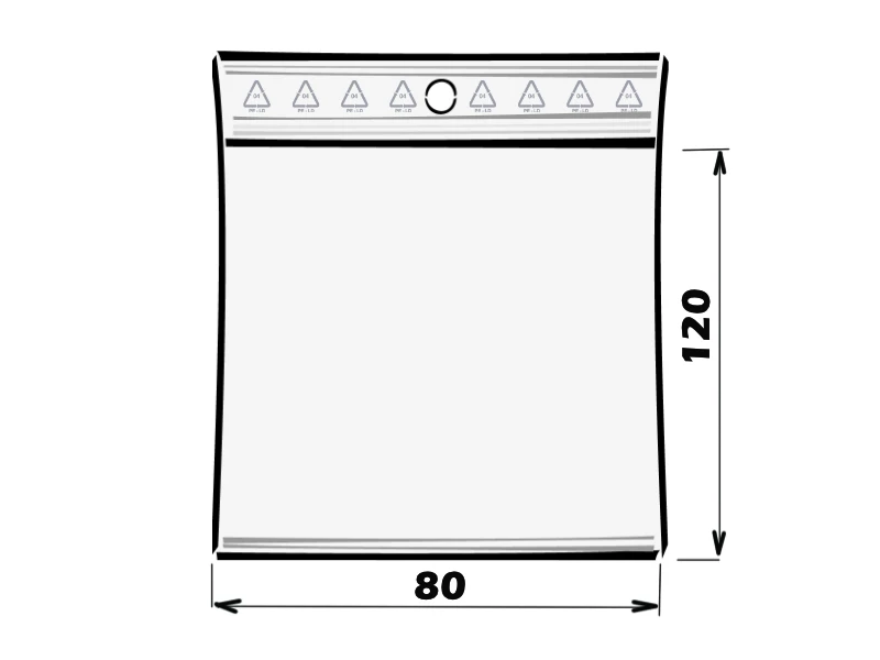 Vrecko rýchlouzatváracie PE 80x120/0,05 s dierkou na zavesenie - 001