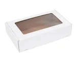 Darčeková krabica s priehľadným vekom biela 350x200x100