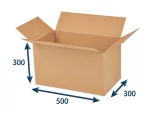 Kartónová krabica 500x300x300 3VVL chlopňová