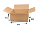 Kartónová krabica 600x500x300 3VVL chlopňová