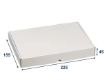 Krabica poštová plochá 225x155x45, biela
