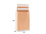 Obálka papierová s krížovým dnom a bočnými skladmi (kraft) 400x500, 2x lepiaca páska