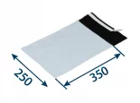Obálka plastová samolepiaca bielo-čierna 250x350, hr. 0,06