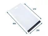 Obálka plastová samolepiaca bielo-čierna 280x370+80 hr. 0,06 s uchom