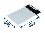 Obálka plastová samolepiaca bielo-čierna 350x450, hr. 0,06 (80% podiel recyklátu)