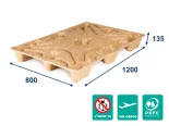 Paleta lisovaná INKA F8S/LF - 1200x800x135 - nosnosť 1250 kg