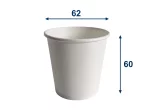 Papierový pohár biely 110 ml, priemer 62 mm (0,08L/4oz)