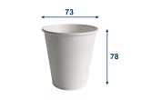 Papierový pohár biely 200 ml, priemer 73 mm (0,18 L/7 oz)