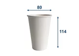Papierový pohár biely 330 ml, priemer 80 mm (0,3 L/10 oz)