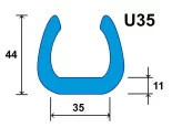 Penový polyetylén Profil U=35 (1ks=2bm)