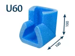Penový polyetylén Profil   U = 60 ROH 100x100