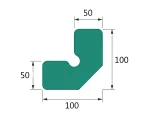 Penový polyetylén Profil W100-100 (A;B = 100; C;D=50) (1ks=2bm)
