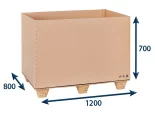 Prepravný EUROBOX 1200x800x700 7VVL bez horných chlopní