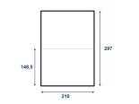 Samolepiace biele matné etikety 210x148,5 mm, 2 ks na A4