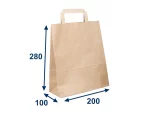 Taška papierová 200x100x280, hnedá, ploché držadlá