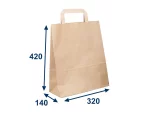 Taška papierová 320x140x420, hnedá, ploché držadlá
