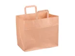 Taška papierová 320x200x280 na menuboxy, hnedá, ploché držadlá