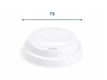 Viečko vypuklé PS biele pre pohárik s priemerom 73mm