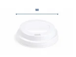 Viečko vypuklé PS biele pre pohárik s priemerom 90mm