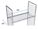Závesná drôtená polica pre KT-3 rozmer 900x625x1630