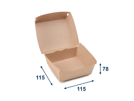 Burger box papierový, 115x115x78 mm