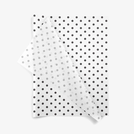 Hodvábny papier 500x760 Čierne bodky na belej (240ks)