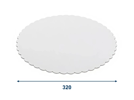 Lepenková podložka pod tortu biela O32cm