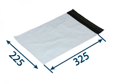 Obálka plastová samolepiaca bielo-čierna 225x325, hr. 0,06 (80% podiel recyklátu)